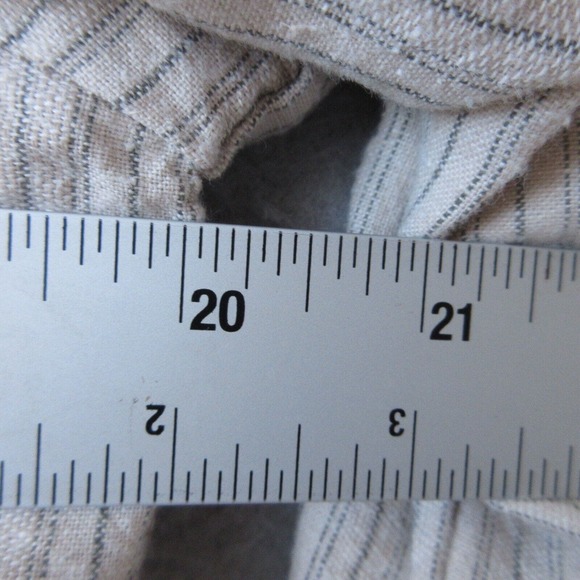 Poetry Hemp Stripe Beige Mandarin Collar Boxy Jacket Top - Picture 9 of 13